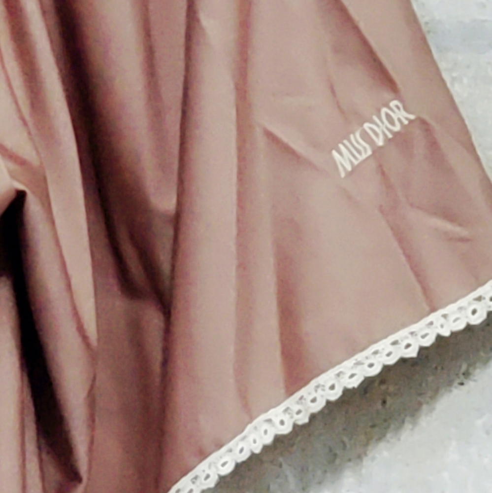 MISS DIOR • 1970's Vintage Miss Dior satin night gown dress With Flutter Sleeves - Picture 5 of 8